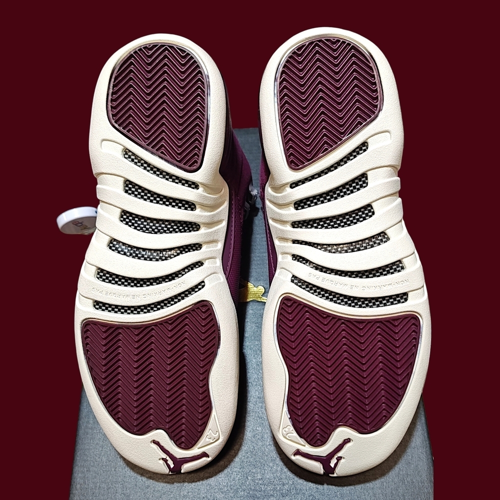 🚻6.5Y US—Air Jordan 12 Retro BG 2017 [BORDEAUX/SAIL–METALLIC SILVER] 153265–617 - Picture 8 of 11